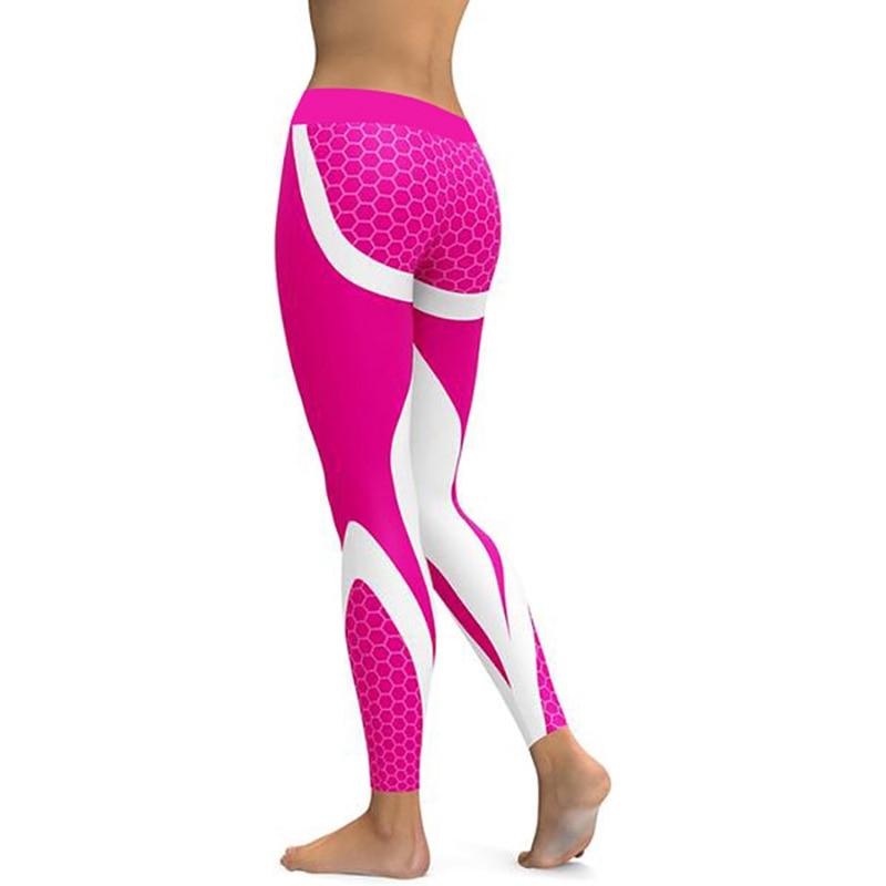 High Waisted Mesh Pattern Print fitness Workout Leggings-Pinkami