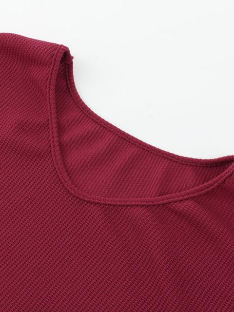 Solid Ribbed V-Neck Lightweight Sweaters-Pinkami