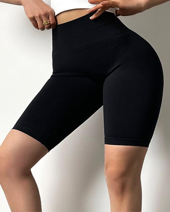 Scrunch Butt Lifting High Waist Sports Biker Shorts-Pinkami