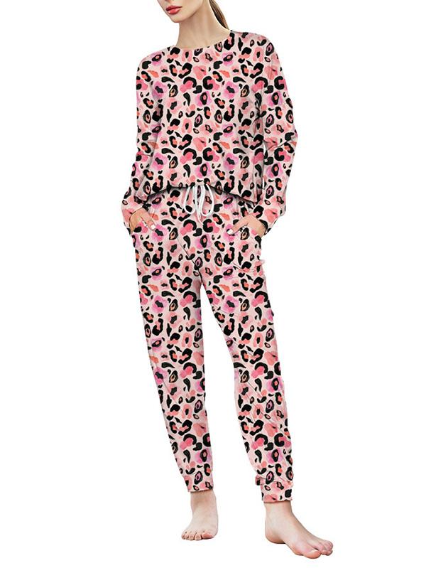 Women Tie Dye Long Sleeve Loungewear Christmas Tracksuit-Pinkami