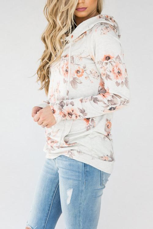 Camouflage Long Sleeve Hoodie-Pinkami