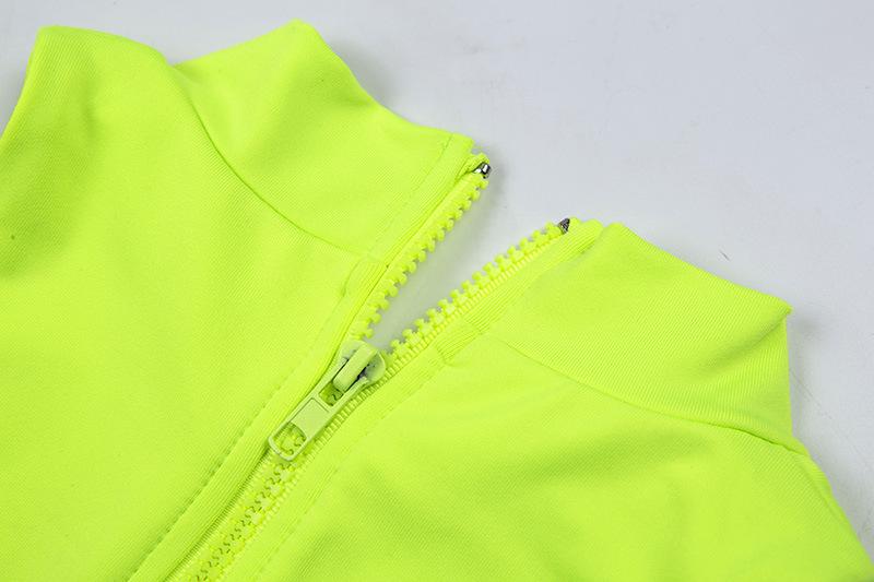 3 Colors Neon Solid Crop Tank Top And Leggings Set-Pinkami