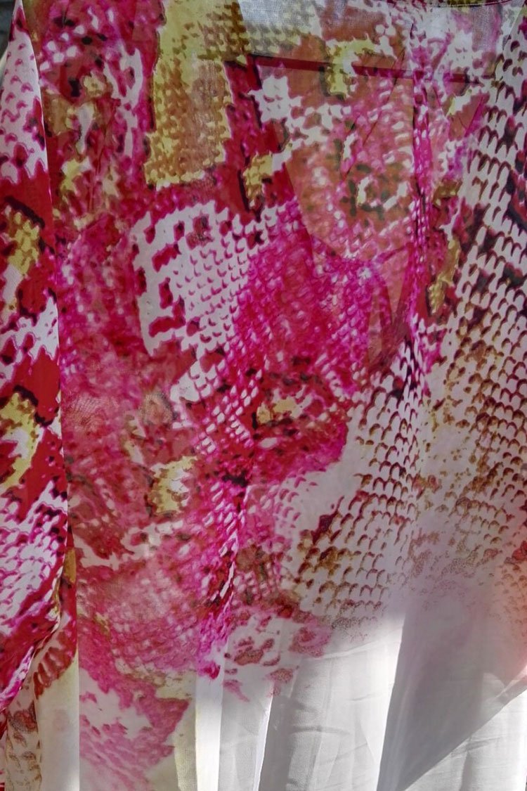 Effortless Snake Printed Chiffon Tunic Cover Up