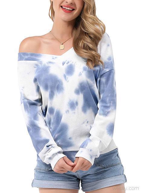 Tie-dye Casual Long Sleeve Sweater-Pinkami