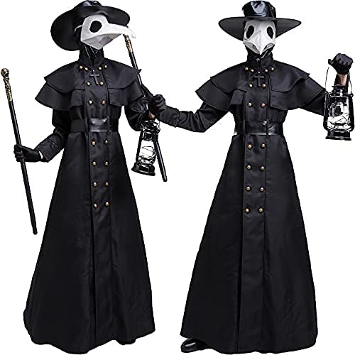 Adult Plague Doctor Costume for Halloween Men and Women-Pinkami