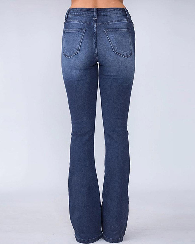 90s Vintage Low Waist Flare Jeans-Pinkami