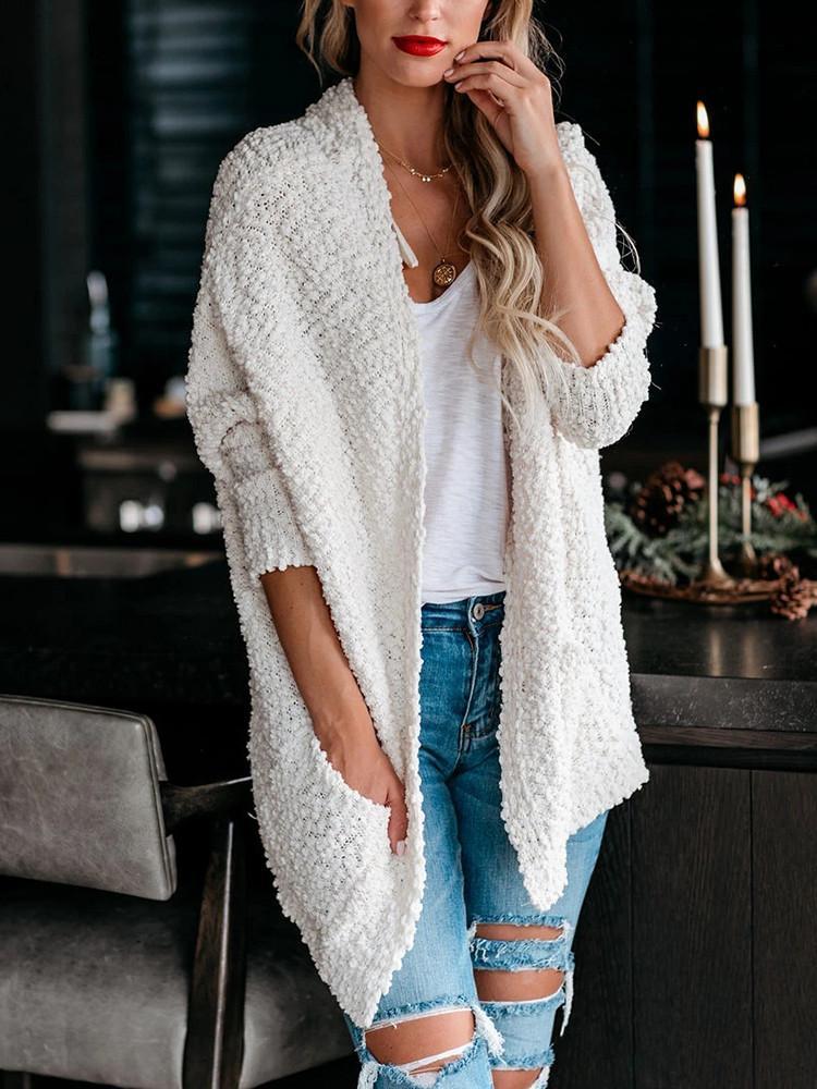 Double Pocket Toothbrush Yarn Cardigan-Pinkami