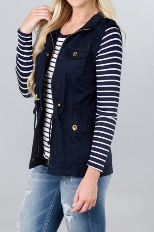 Sleeveless Button Autumn And Winter Vest-Pinkami