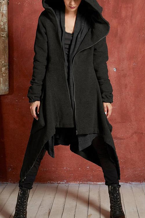 Fashion Irregular Windbreaker Jacket-Pinkami