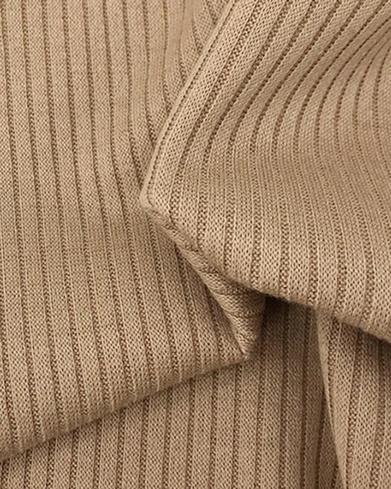 Contrast Lace Cold Shoulder Overlap Rib Knit Sweater-Pinkami