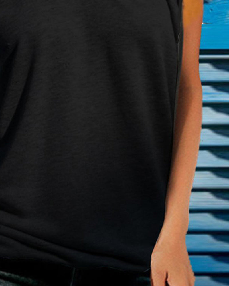 Solid Ripped Detail Halter T-Shirt-Pinkami