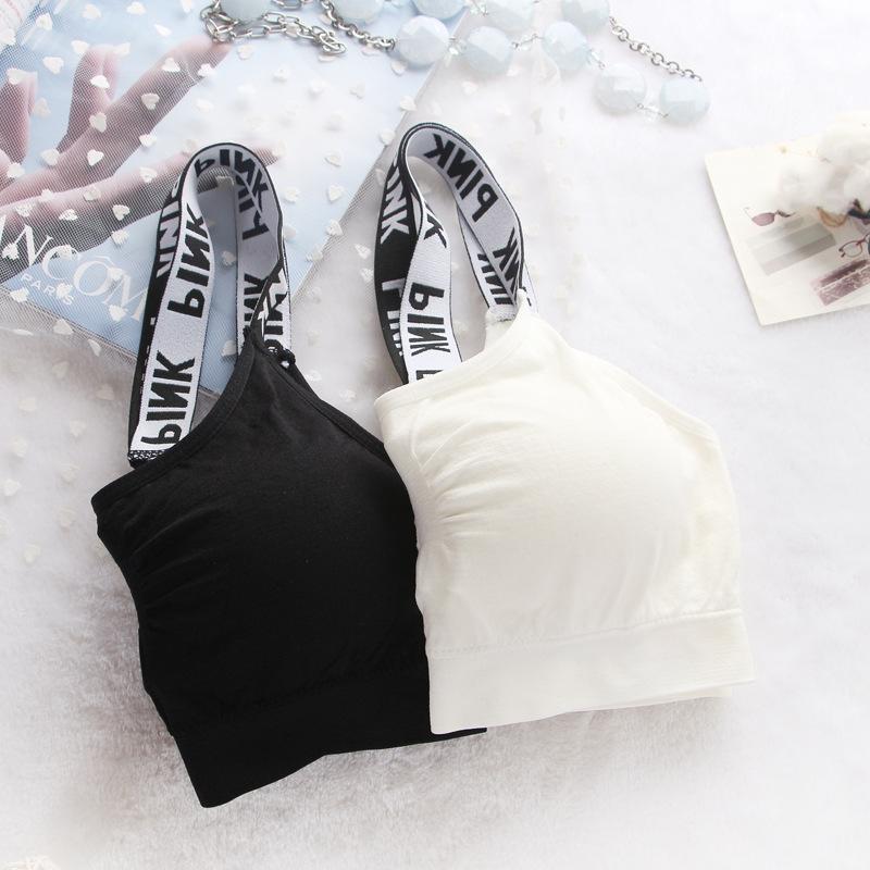 Fitness workout padded sports bra - Sporty - Quick dry - Black/White-Pinkami