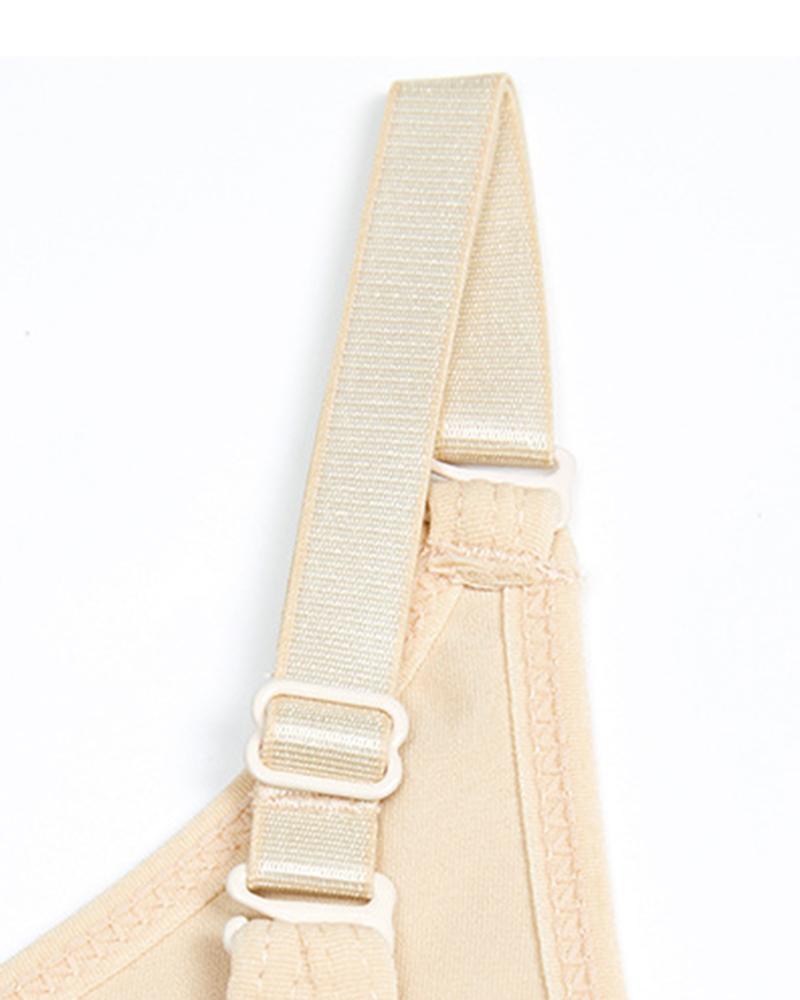 Steel Boned Zip Up Lace Trim Shapewear-Pinkami