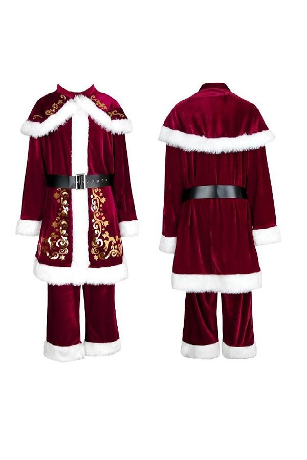 High Quality 10pcs Santa Suit Plus Size Mens Christmas Costume-Pinkami