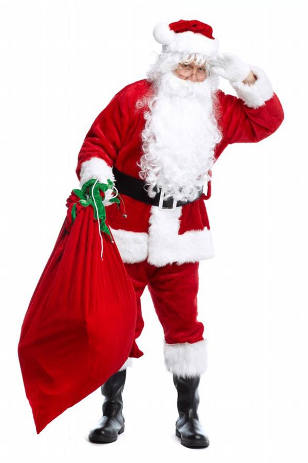 Christmas Santa Claus Costume High-quality Santa Suit 5pcs Set-Pinkami