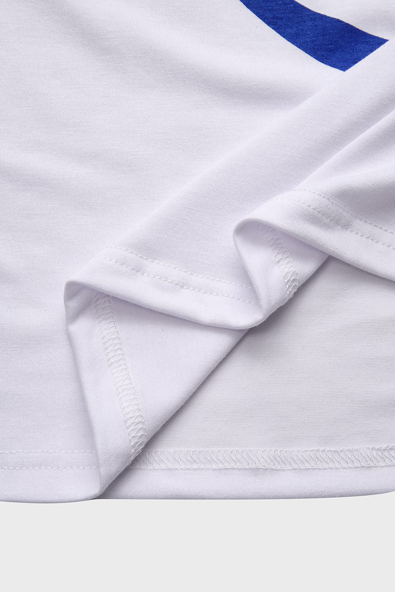 Anchor Print Half Sleeve Off Shoulder T-Shirt-Pinkami