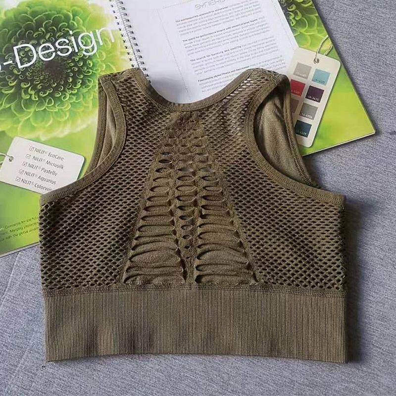 Hollow Out Racerback Active Sports Bra-Pinkami