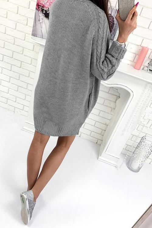 Casual Long Sleeves Long Cardigan-Pinkami