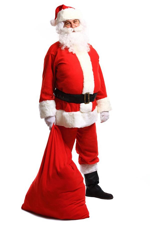 Christmas Santa Claus Costume High-quality Santa Suit 5pcs Set-Pinkami
