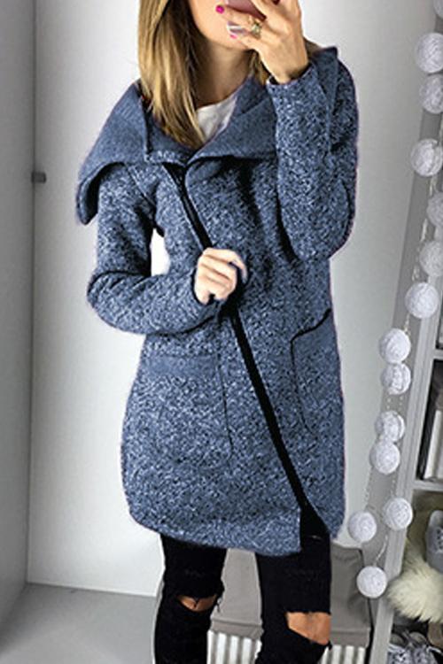 Casual Side Zip Coat Jacket Coat-Pinkami