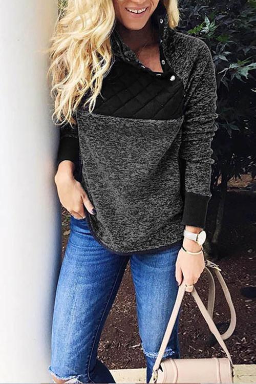 Color Block Warm Comfy Hoodie-Pinkami