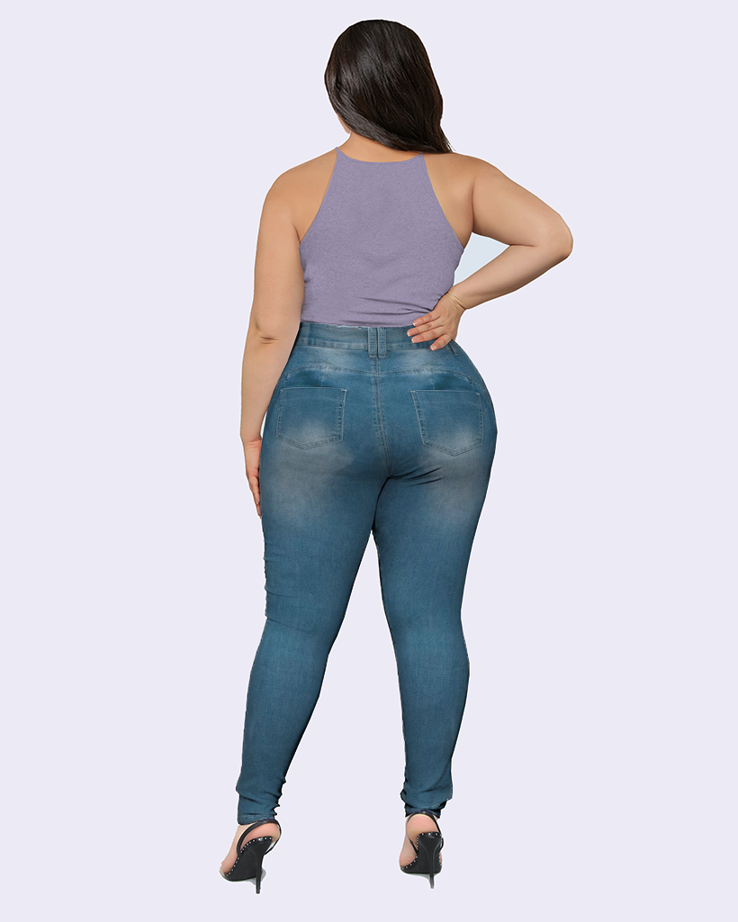 Women Extreme Distressed High Waist Skinny Jeans-Pinkami