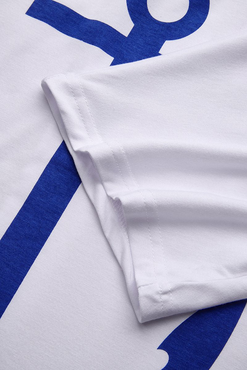 Anchor Print Half Sleeve Off Shoulder T-Shirt-Pinkami