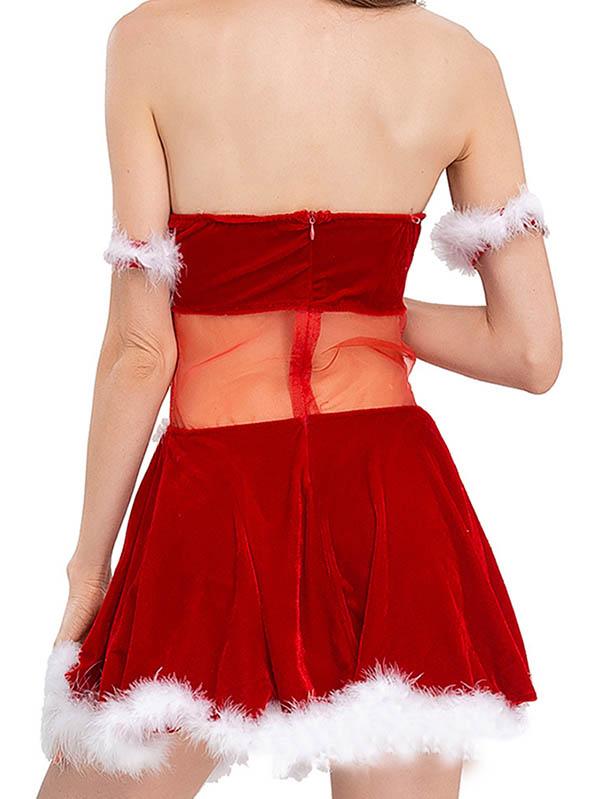 Womens Santa Dress Deluxe Santa Suit-Pinkami