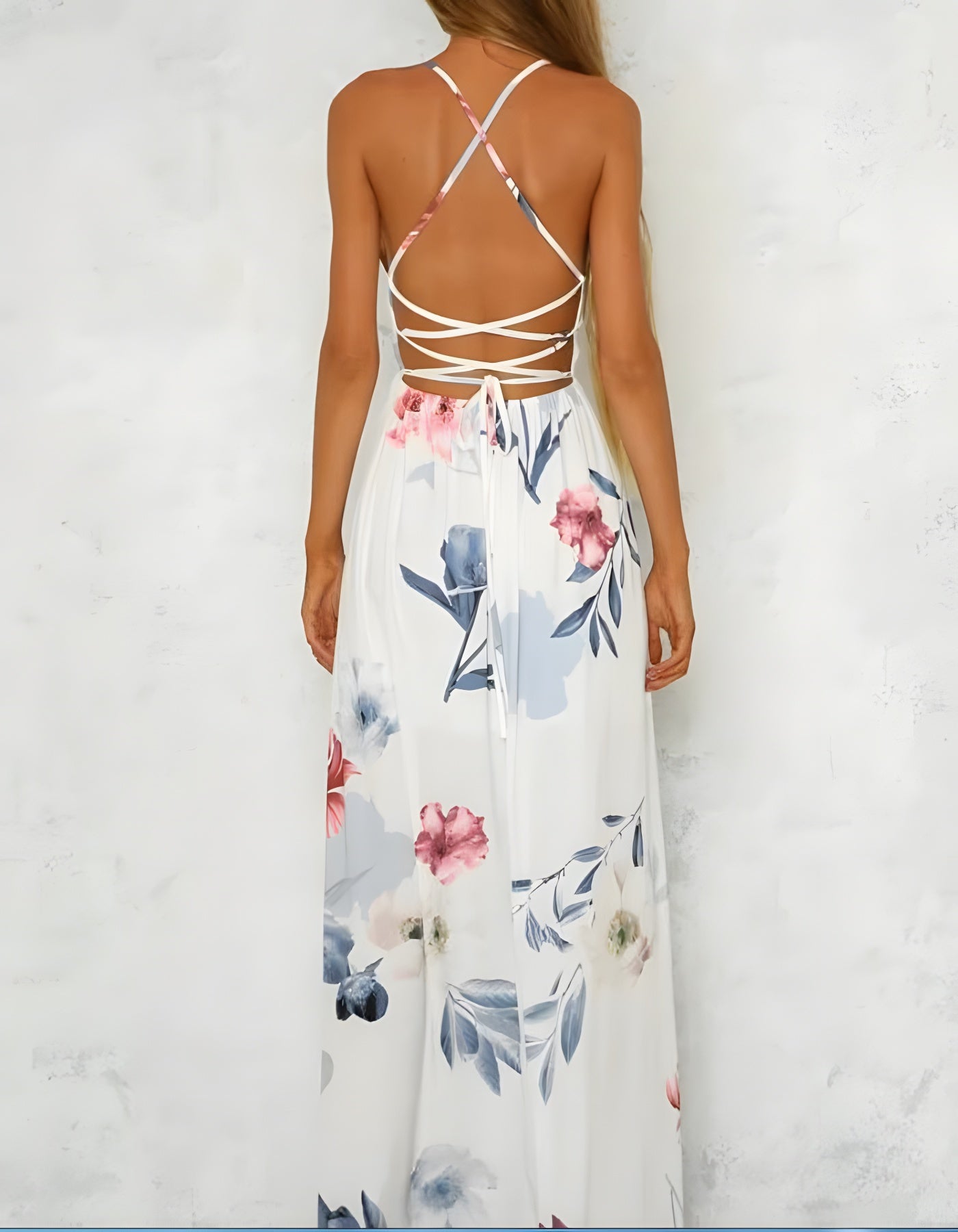Floral Print Slit Maxi Dresses