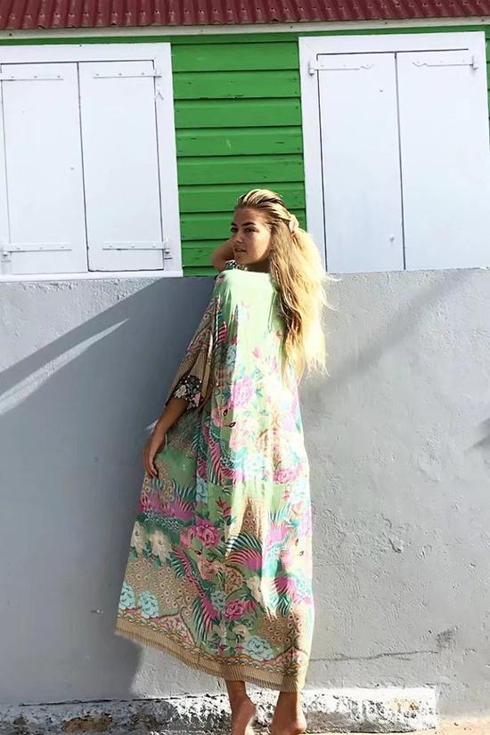 Breezy Floral Print Chiffon Maxi Cover Up-Pinkami
