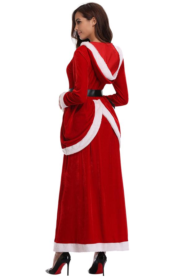 Fancy Miss Santa Christmas Costume Dress For Women Red-Pinkami