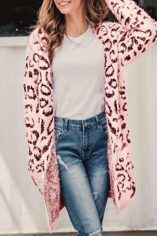 Euramerican Long Sleeves Cardigan-Pinkami