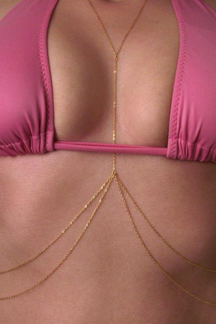 Gold Layered Sexy Belly Necklace Body Chain-Pinkami