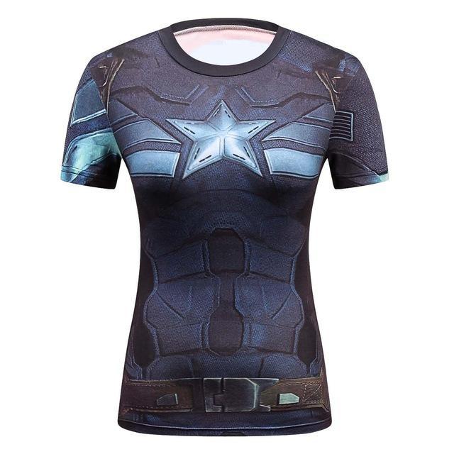 Fitness compression T-shirt - Captain America-Pinkami