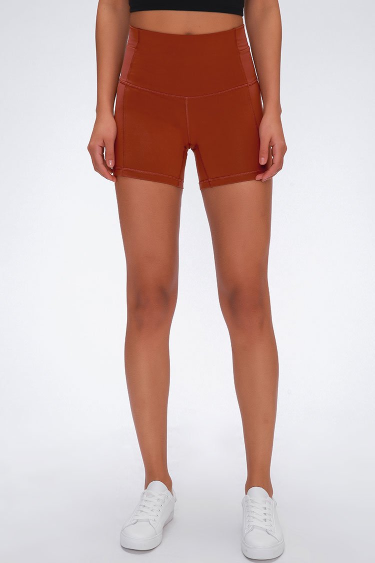 Naked Lifting High Waist Sports Shorts-Pinkami