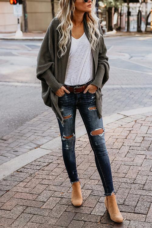 Commuter Bat Sleeve Cardigan-Pinkami