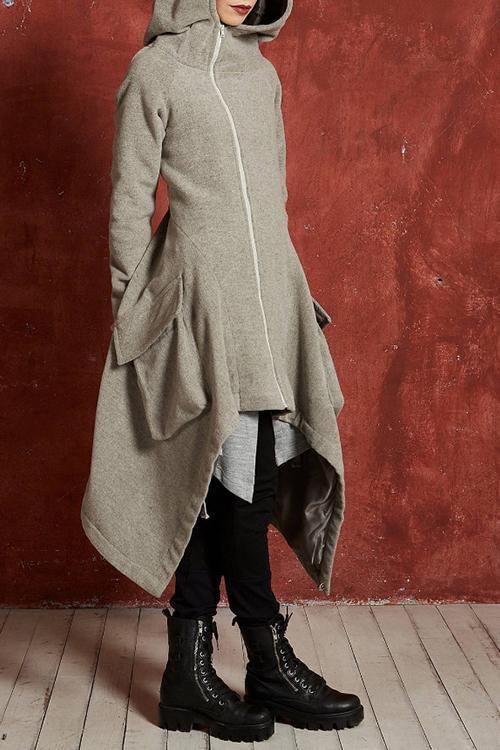 Fashion Irregular Windbreaker Jacket-Pinkami