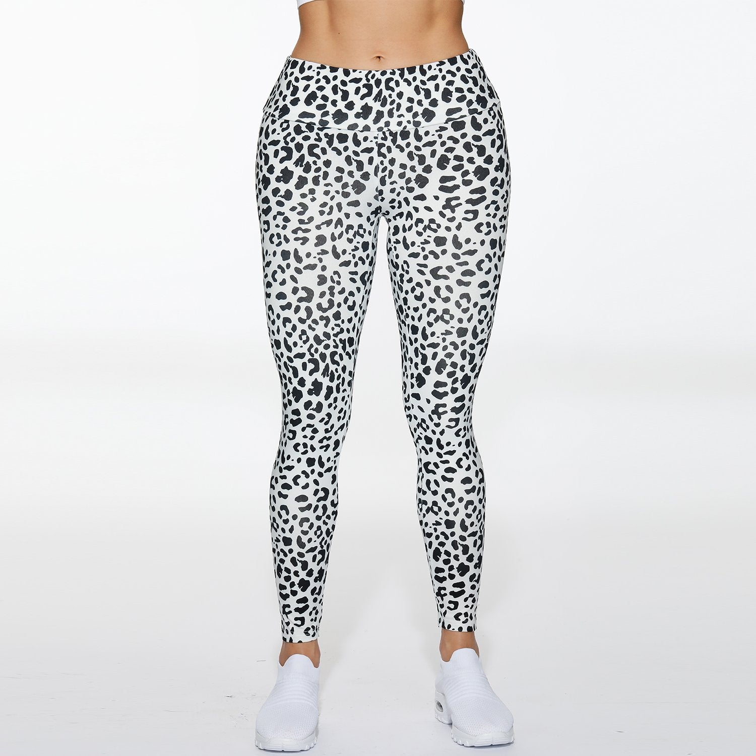Allover Print Ruched Sports Leggings-Pinkami
