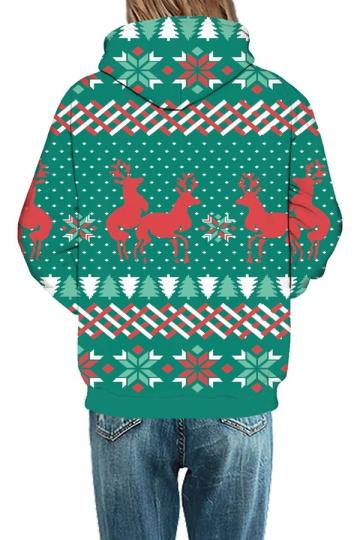 Christmas Sunglasses Reindeer Hoodie Khaki-Pinkami