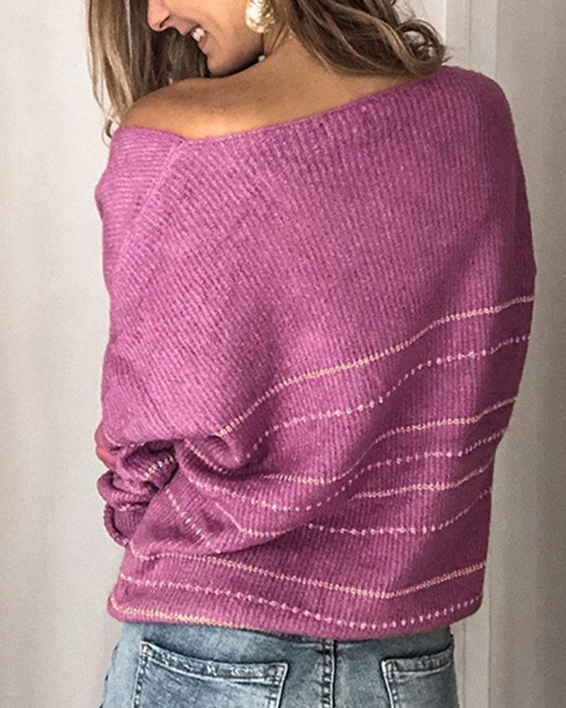 Striped Drop Shoulder Sweater