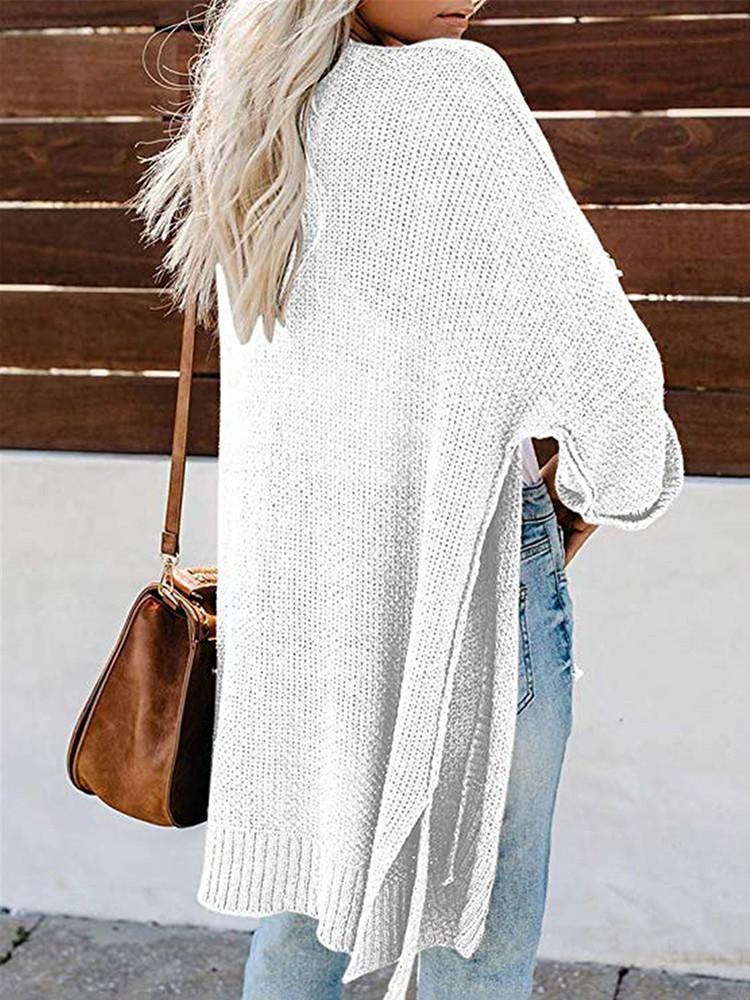 Loose Bat-sleeve Solid Color Cardigan-Pinkami