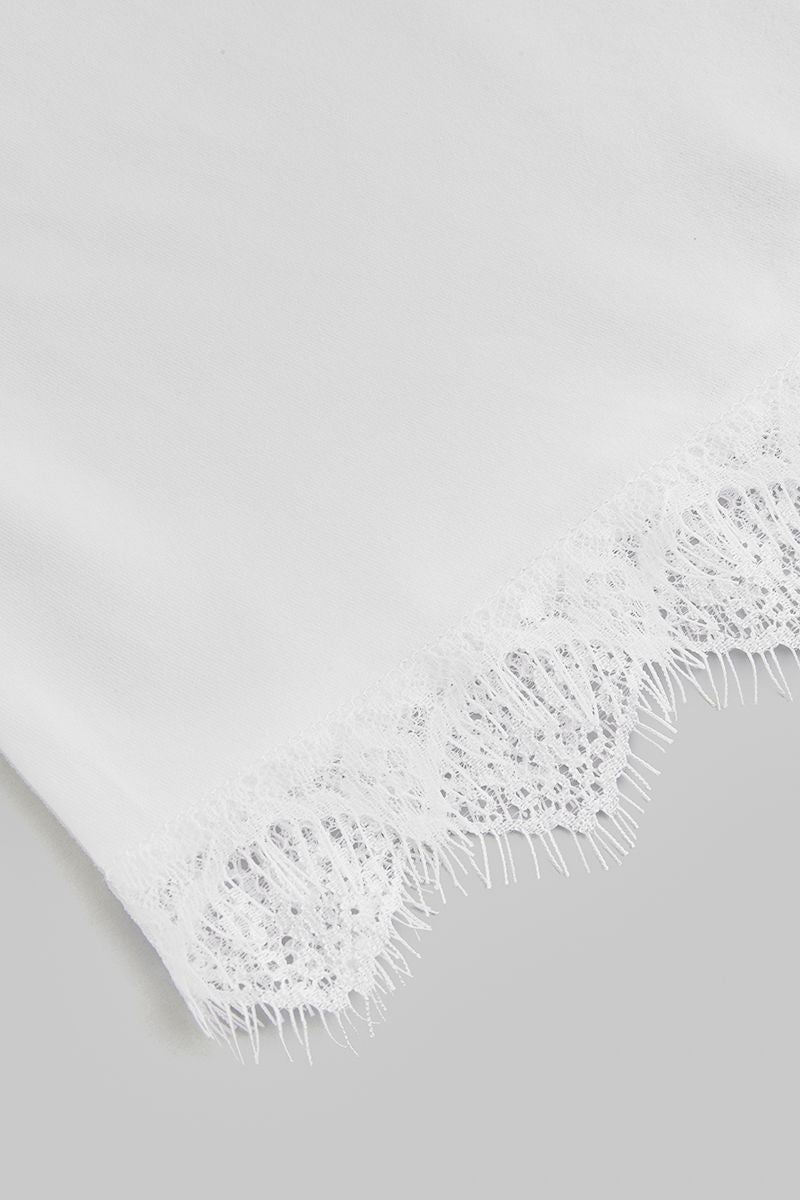 Contrast Lace Asymmetrical Hem Backless Tank Top-Pinkami