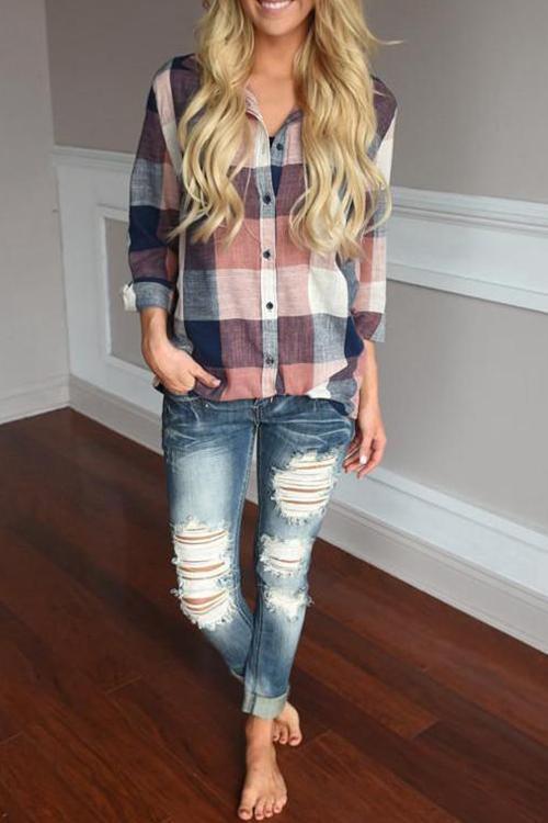 Grids Printed Multicolor Shirts-Pinkami