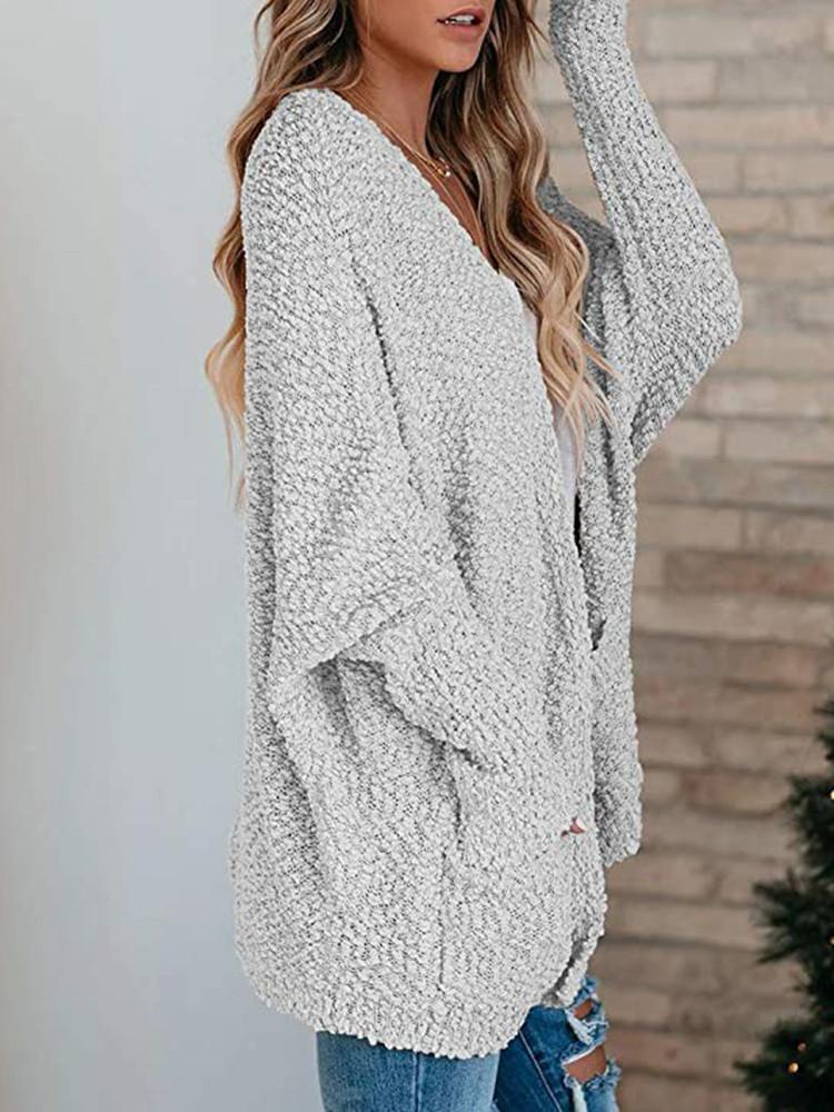 Double Pocket Toothbrush Yarn Cardigan-Pinkami