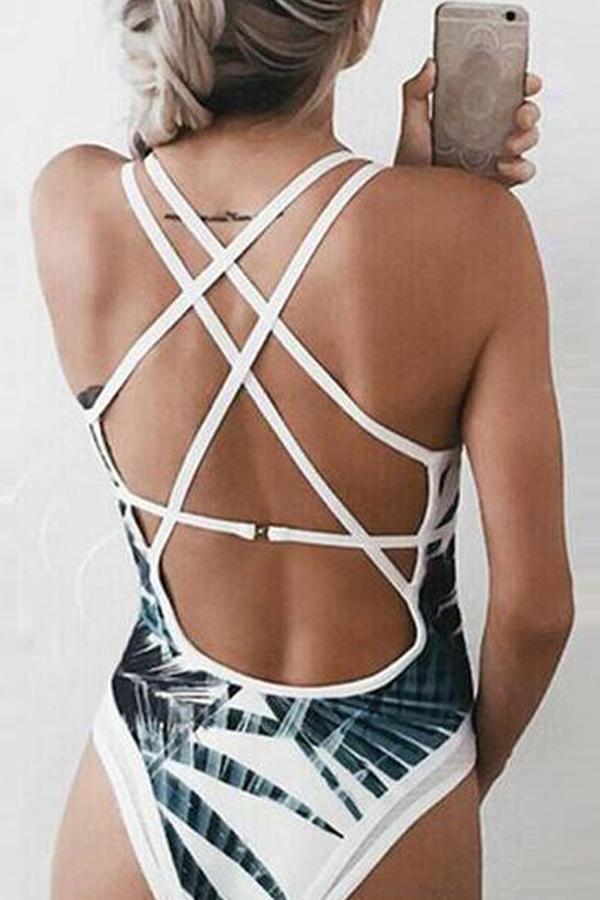 Sexy Hollow-out White One-piece Swimwear-Pinkami