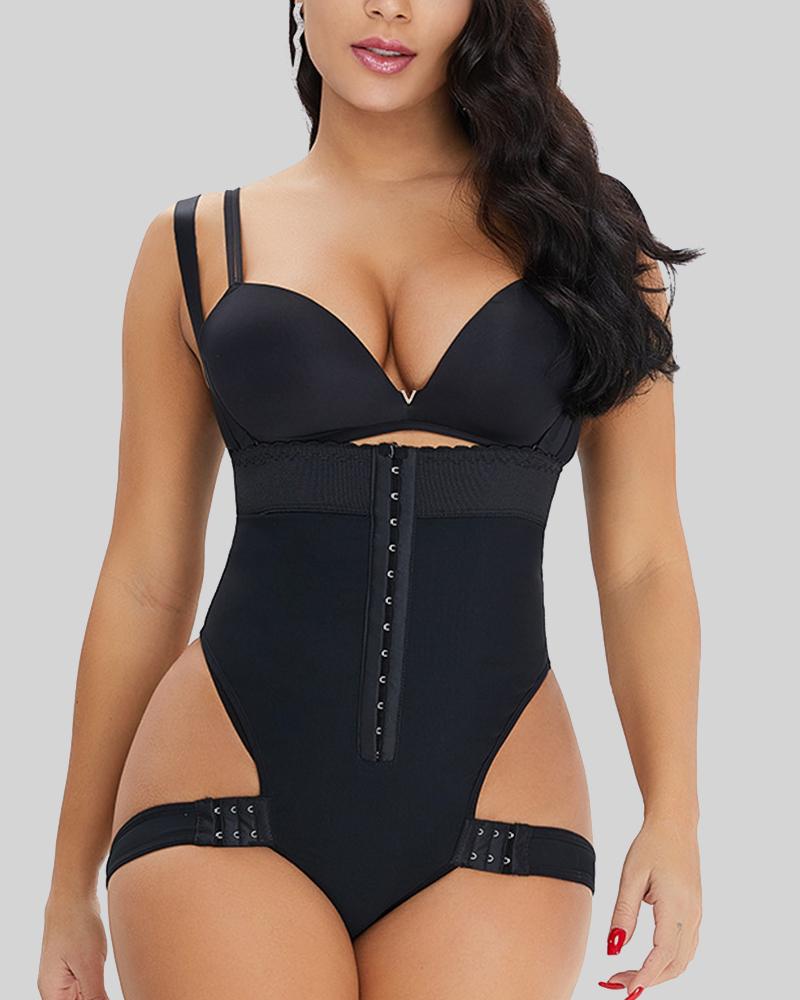 Steel Boned Lettuce Trim Cutout Shapewear
