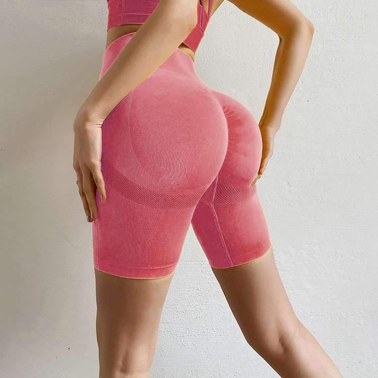 High Waist Beauty Contour Skinny Sports Shorts-Pinkami