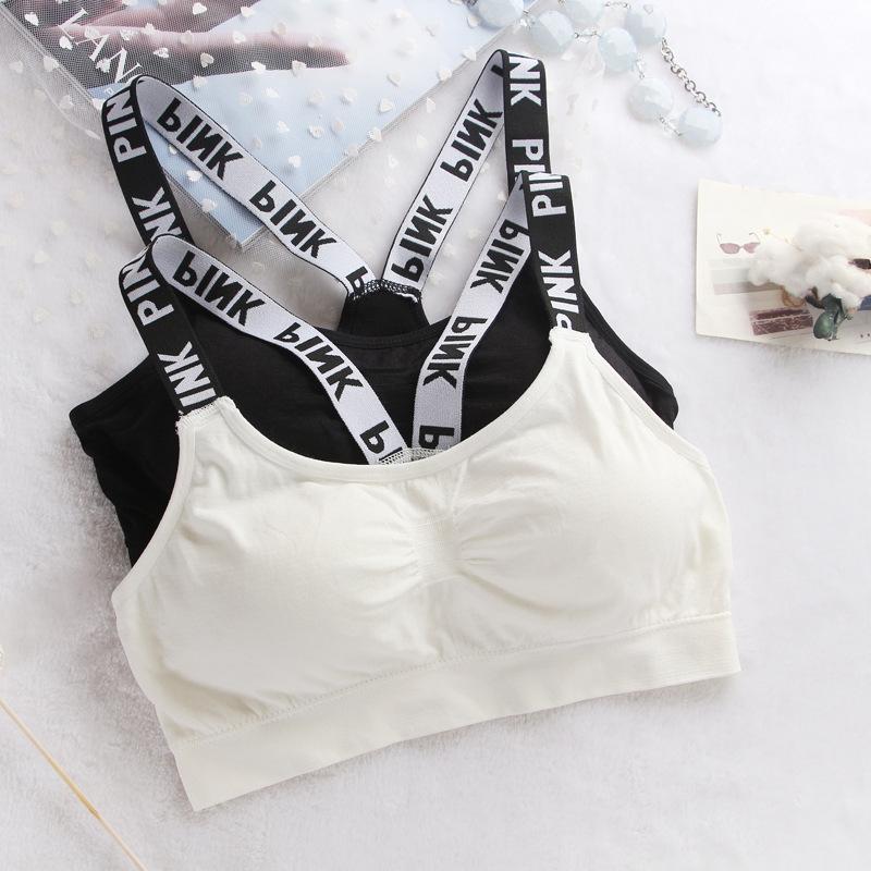 Fitness workout padded sports bra - Sporty - Quick dry - Black/White-Pinkami