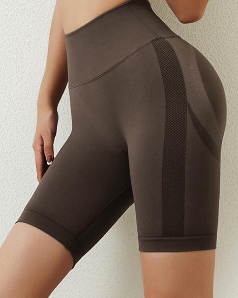 Space Dye Textured Seamless Butt Lifting Sports Shorts-Pinkami
