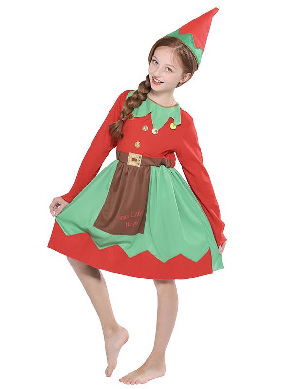 Holiday Elf Costume For Girl-Pinkami